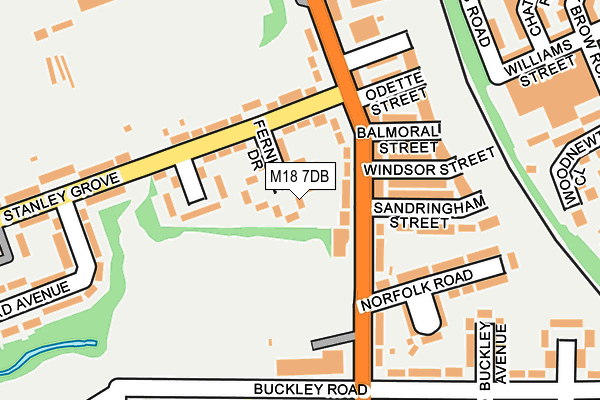 M18 7DB map - OS OpenMap – Local (Ordnance Survey)