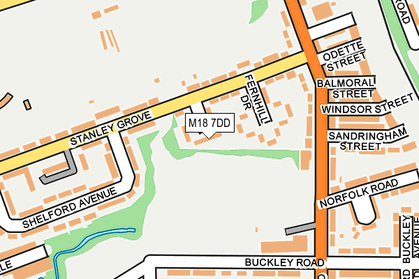 M18 7DD map - OS OpenMap – Local (Ordnance Survey)