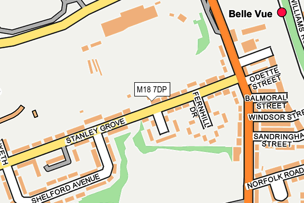M18 7DP map - OS OpenMap – Local (Ordnance Survey)