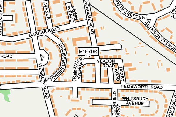 M18 7DR map - OS OpenMap – Local (Ordnance Survey)