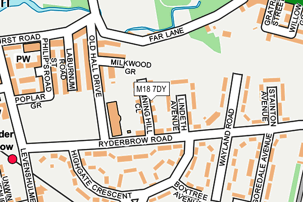 M18 7DY map - OS OpenMap – Local (Ordnance Survey)