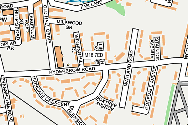 M18 7ED map - OS OpenMap – Local (Ordnance Survey)