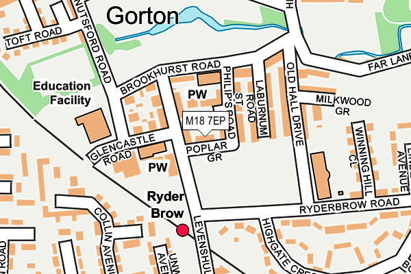 M18 7EP map - OS OpenMap – Local (Ordnance Survey)