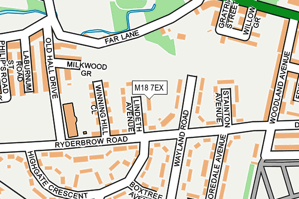 M18 7EX map - OS OpenMap – Local (Ordnance Survey)