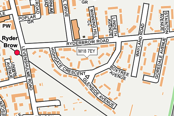M18 7EY map - OS OpenMap – Local (Ordnance Survey)