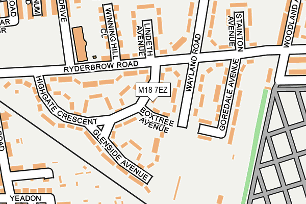 M18 7EZ map - OS OpenMap – Local (Ordnance Survey)