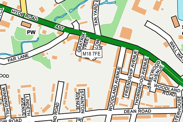 M18 7FE map - OS OpenMap – Local (Ordnance Survey)