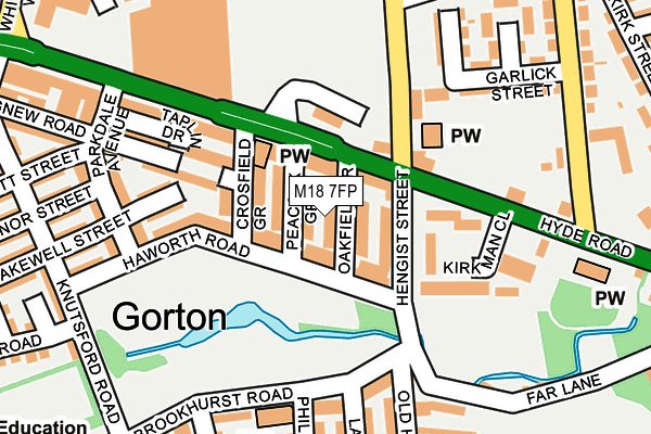 M18 7FP map - OS OpenMap – Local (Ordnance Survey)