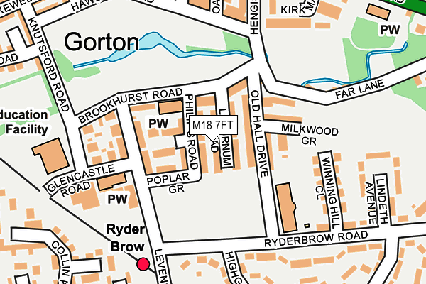 M18 7FT map - OS OpenMap – Local (Ordnance Survey)