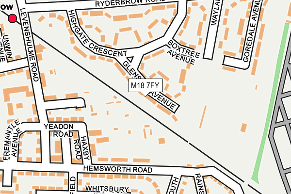 M18 7FY map - OS OpenMap – Local (Ordnance Survey)