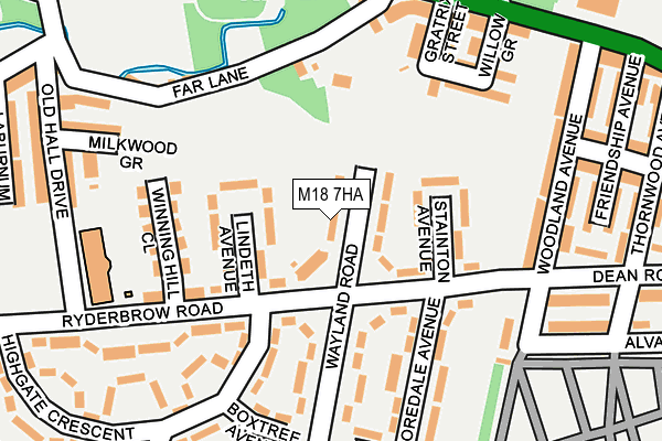 M18 7HA map - OS OpenMap – Local (Ordnance Survey)