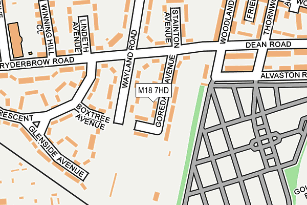 M18 7HD map - OS OpenMap – Local (Ordnance Survey)