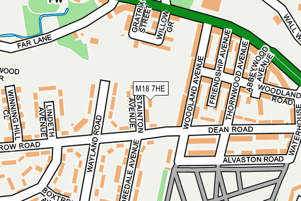 M18 7HE map - OS OpenMap – Local (Ordnance Survey)
