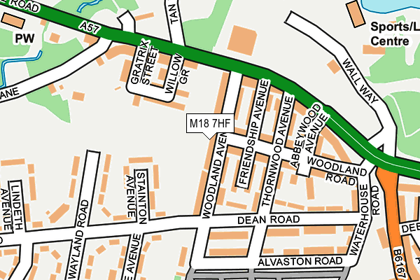 M18 7HF map - OS OpenMap – Local (Ordnance Survey)