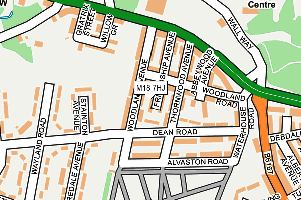 M18 7HJ map - OS OpenMap – Local (Ordnance Survey)