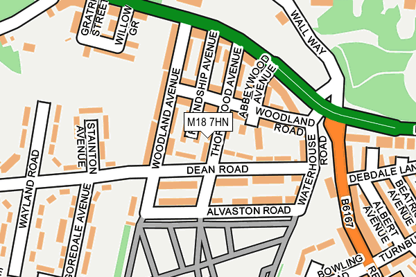M18 7HN map - OS OpenMap – Local (Ordnance Survey)