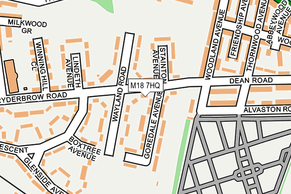 M18 7HQ map - OS OpenMap – Local (Ordnance Survey)
