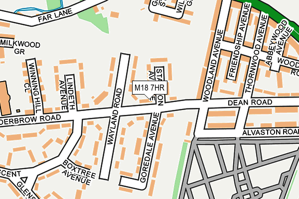M18 7HR map - OS OpenMap – Local (Ordnance Survey)