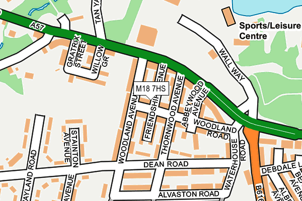 M18 7HS map - OS OpenMap – Local (Ordnance Survey)