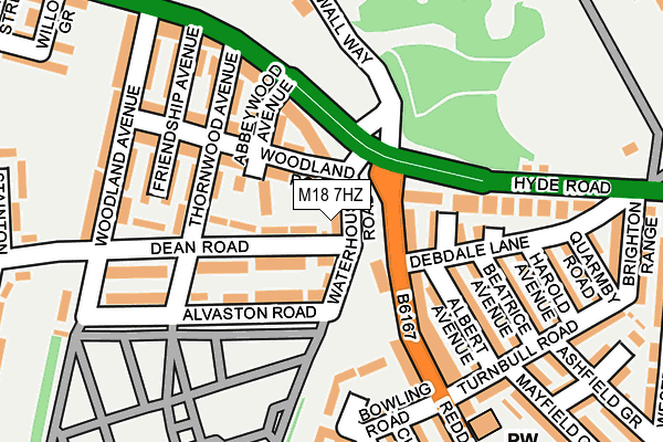 M18 7HZ map - OS OpenMap – Local (Ordnance Survey)