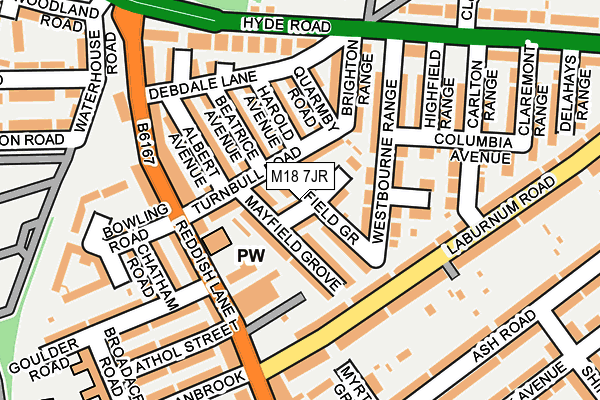 M18 7JR map - OS OpenMap – Local (Ordnance Survey)
