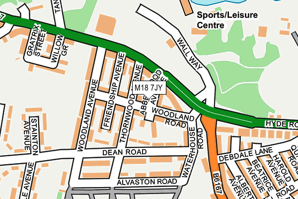 M18 7JY map - OS OpenMap – Local (Ordnance Survey)