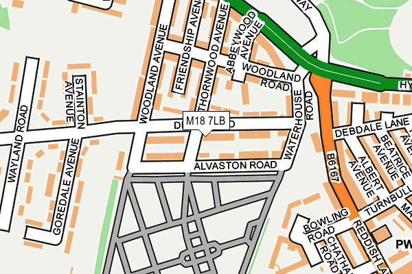 M18 7LB map - OS OpenMap – Local (Ordnance Survey)