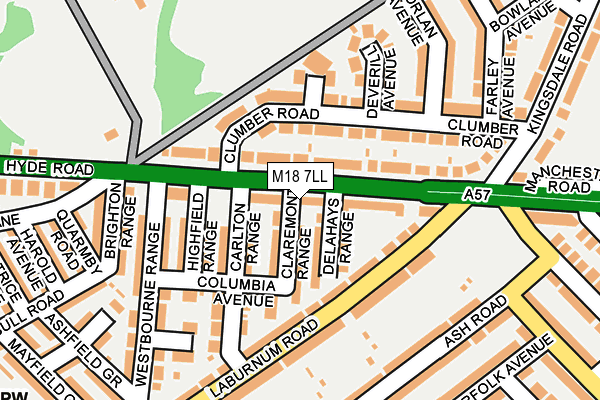 M18 7LL map - OS OpenMap – Local (Ordnance Survey)