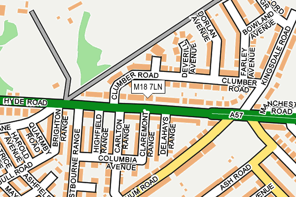 M18 7LN map - OS OpenMap – Local (Ordnance Survey)