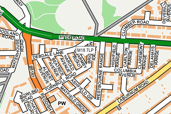 M18 7LP map - OS OpenMap – Local (Ordnance Survey)
