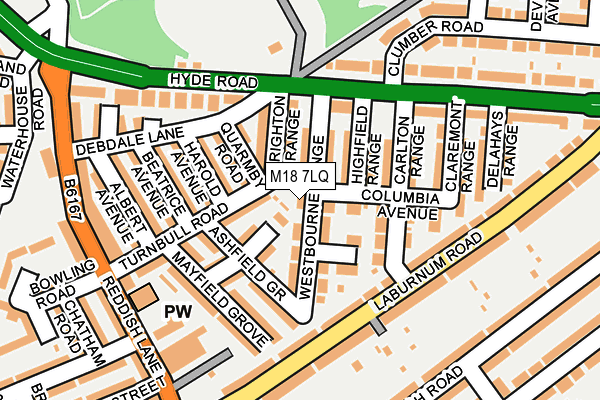 M18 7LQ map - OS OpenMap – Local (Ordnance Survey)
