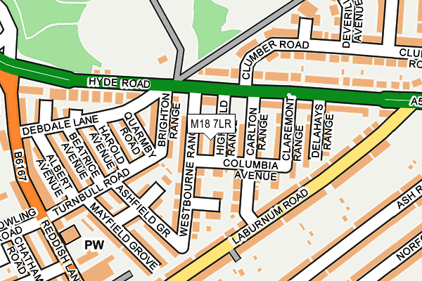 M18 7LR map - OS OpenMap – Local (Ordnance Survey)