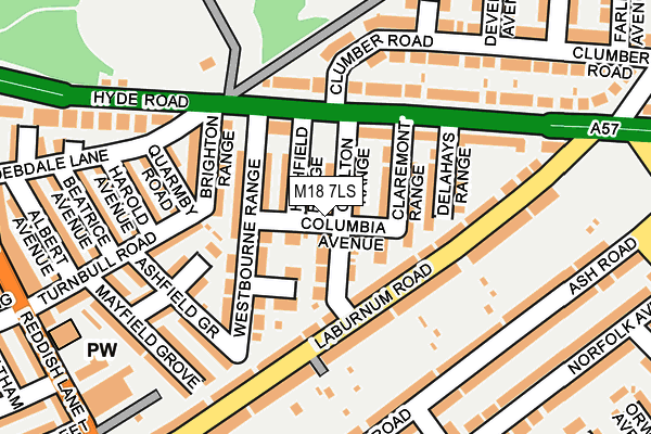 M18 7LS map - OS OpenMap – Local (Ordnance Survey)