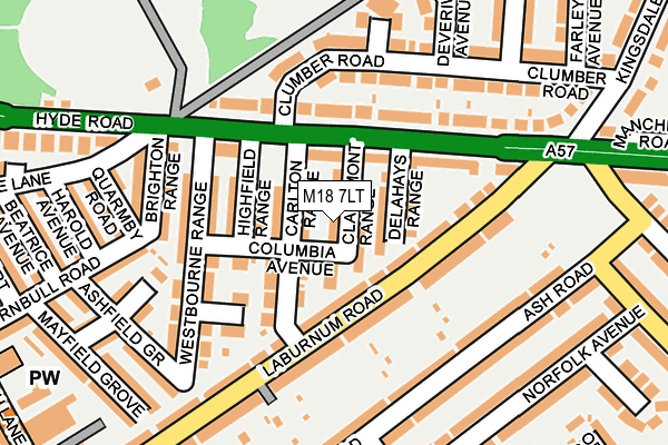 M18 7LT map - OS OpenMap – Local (Ordnance Survey)