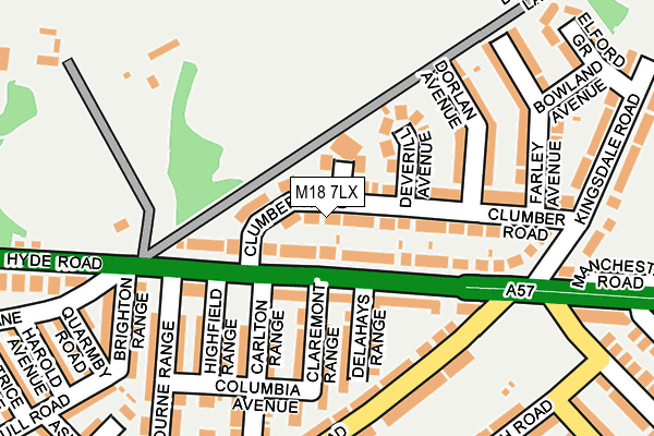 M18 7LX map - OS OpenMap – Local (Ordnance Survey)