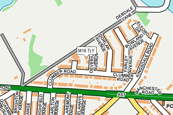 M18 7LY map - OS OpenMap – Local (Ordnance Survey)