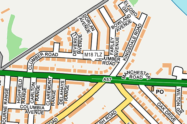 M18 7LZ map - OS OpenMap – Local (Ordnance Survey)