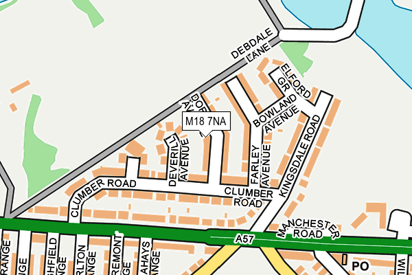 M18 7NA map - OS OpenMap – Local (Ordnance Survey)