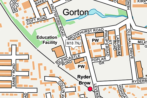 M18 7NJ map - OS OpenMap – Local (Ordnance Survey)