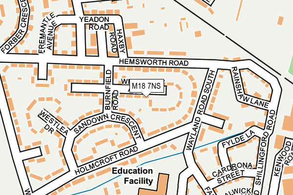 M18 7NS map - OS OpenMap – Local (Ordnance Survey)