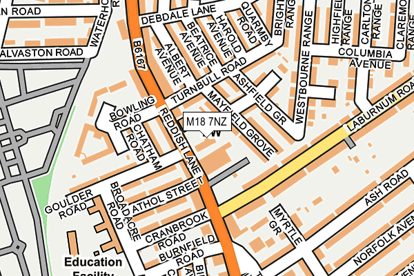 M18 7NZ map - OS OpenMap – Local (Ordnance Survey)