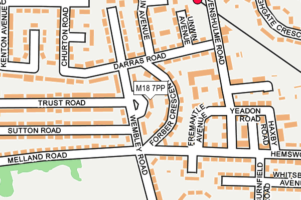 M18 7PP map - OS OpenMap – Local (Ordnance Survey)