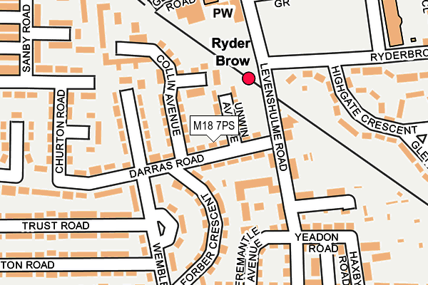 M18 7PS map - OS OpenMap – Local (Ordnance Survey)