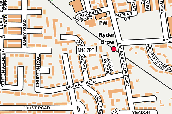 M18 7PT map - OS OpenMap – Local (Ordnance Survey)