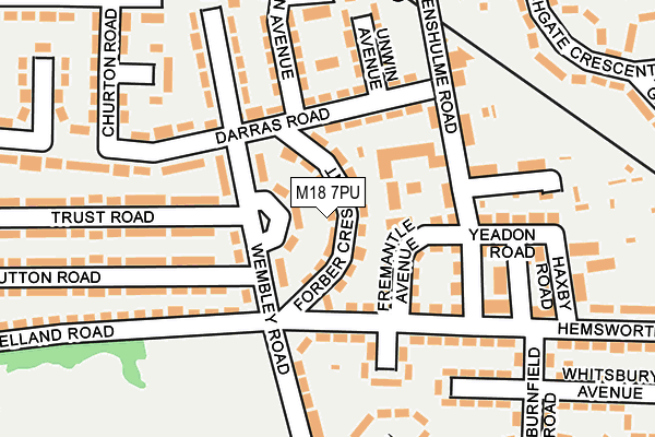 M18 7PU map - OS OpenMap – Local (Ordnance Survey)