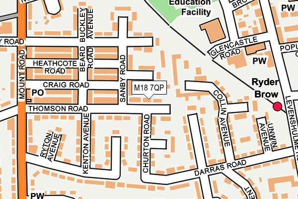 M18 7QP map - OS OpenMap – Local (Ordnance Survey)