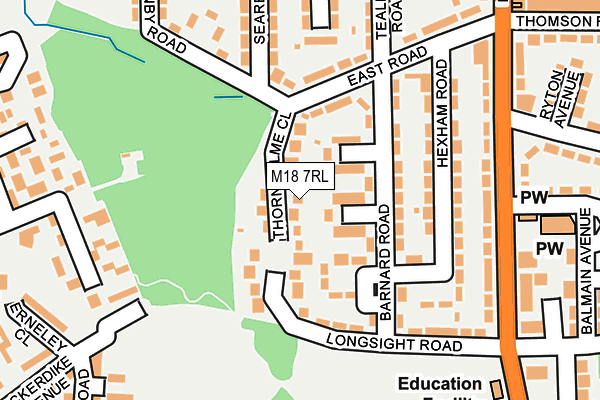 M18 7RL map - OS OpenMap – Local (Ordnance Survey)