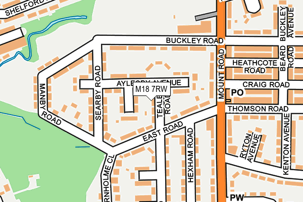M18 7RW map - OS OpenMap – Local (Ordnance Survey)