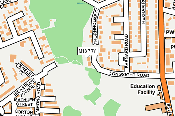 M18 7RY map - OS OpenMap – Local (Ordnance Survey)