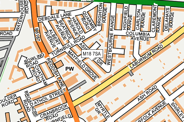 M18 7SA map - OS OpenMap – Local (Ordnance Survey)